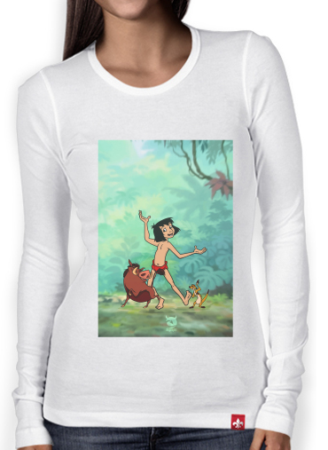 T-Shirt femme manche longue Disney Hangover Mowgli Timon and Pumbaa 