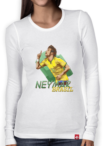 T-Shirt femme manche longue Football Stars: Neymar Jr - Brasil