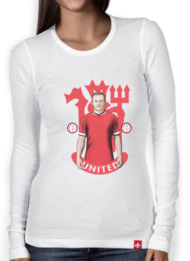 T-Shirt femme manche longue Football Stars: Red Devil Rooney ManU