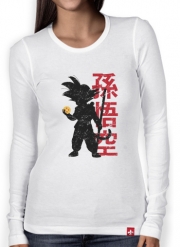 T-Shirt femme manche longue Goku silouette