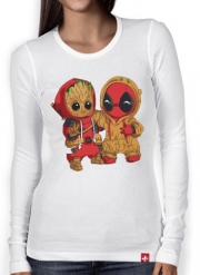 T-Shirt femme manche longue Groot x Deadpool