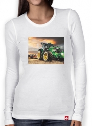 T-Shirt femme manche longue John Deer Tracteur vert