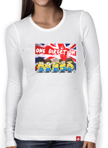 T-Shirt femme manche longue Minions mashup One Direction 1D
