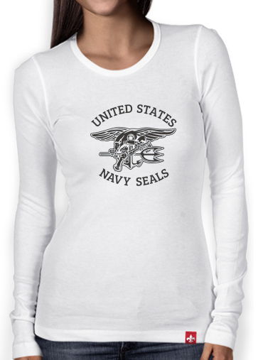 T-Shirt femme manche longue Navy Seal No easy day
