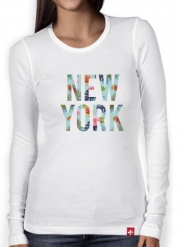 T-Shirt femme manche longue New York en Fleurs
