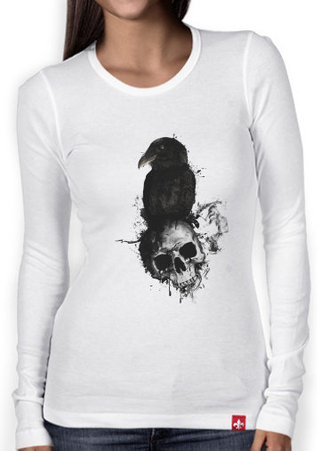 T-Shirt femme manche longue Raven and Skull