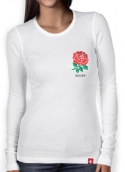 T-Shirt femme manche longue Rose Flower Rugby England