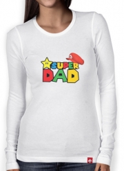 T-Shirt femme manche longue Super Dad Mario humour