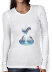 T-Shirt femme manche longue The Heart Of The Dolphins